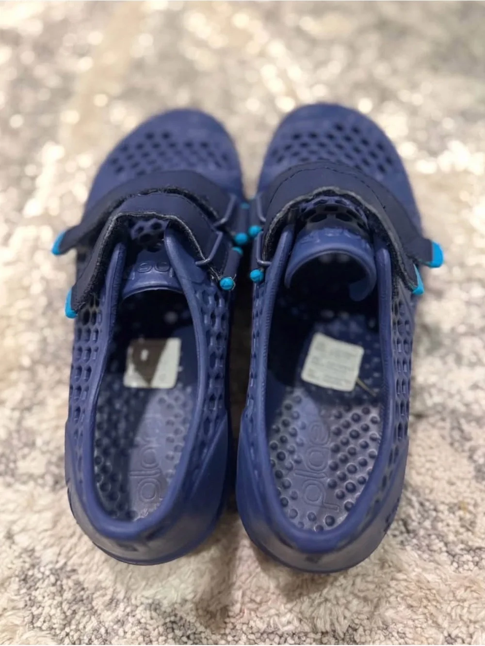 PLAE Kids Navy Blue Water Shoes with Teal Accents